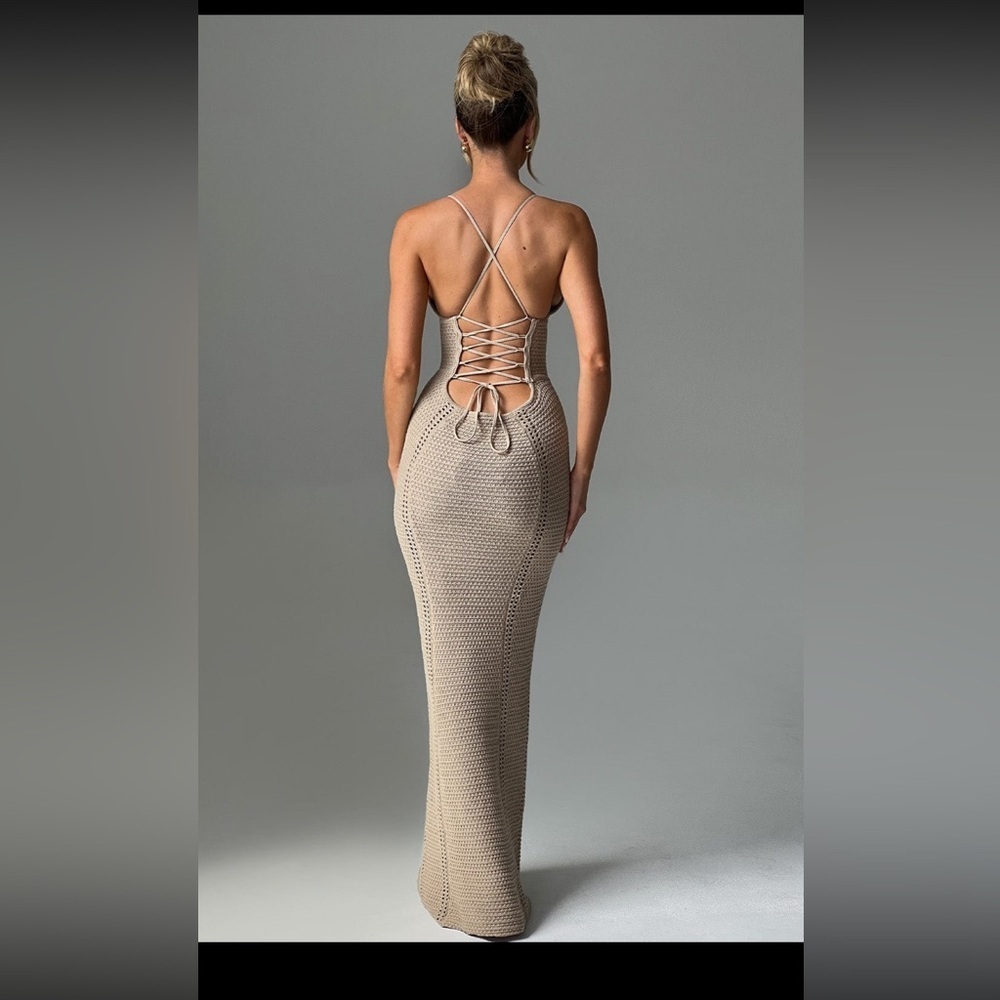 Xanthe Maxi Dress- tan-beige-XS NWT- dress/cover up - Picture 3 of 7